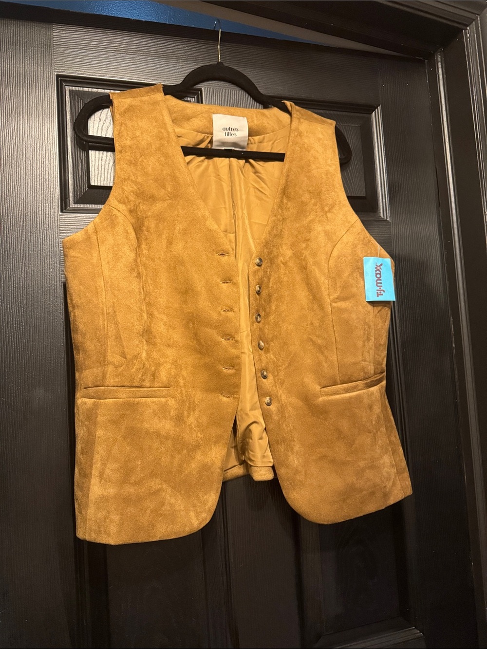 Women's Faux Suede Vest in Camel